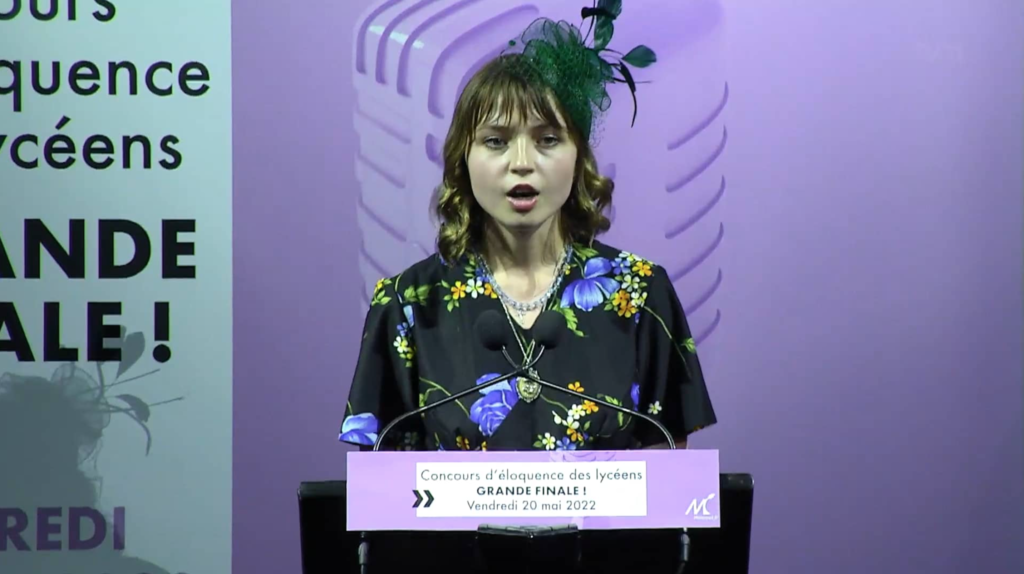 Mihaela Filipciuc,  gagnante du concours d'éloquence des lycéens de Montreuil 2022